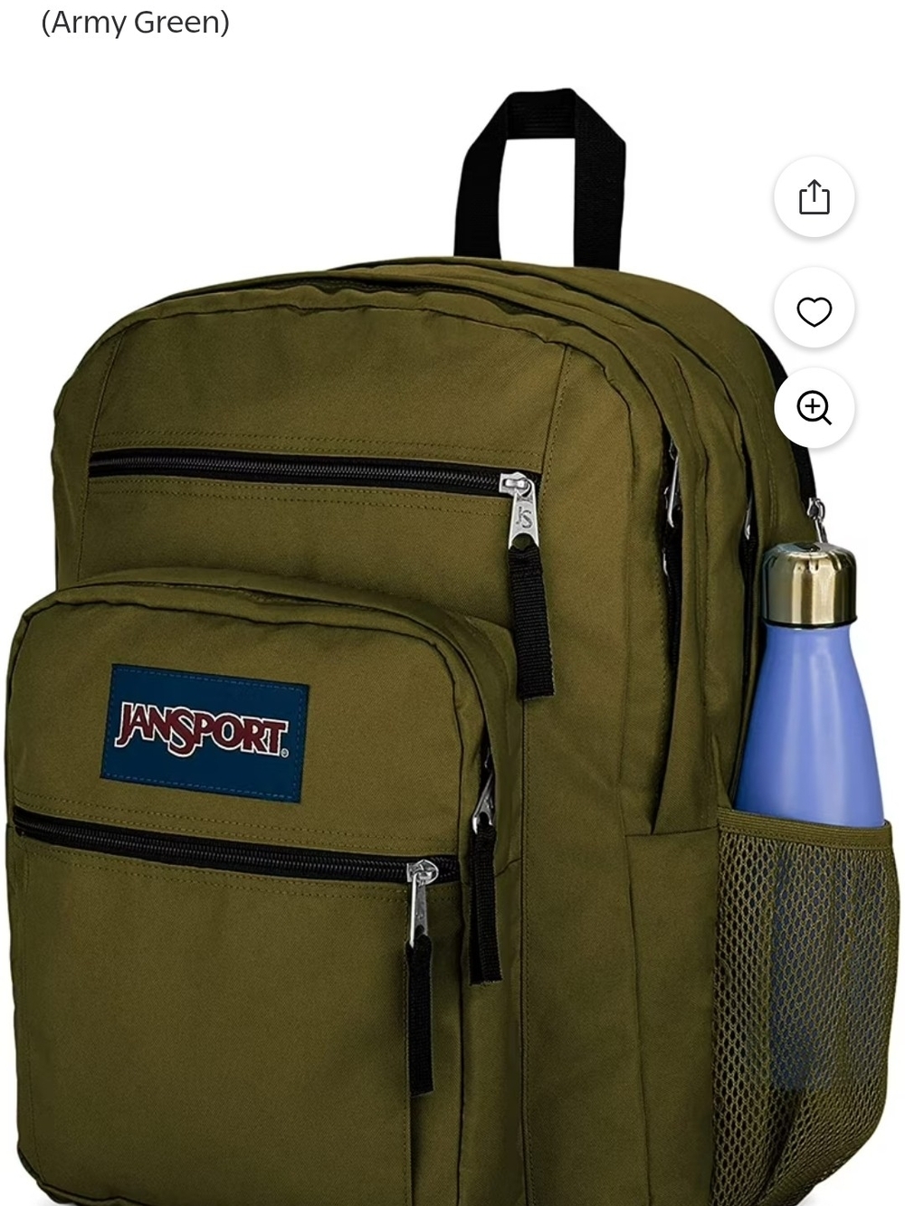 Jansport Olive Green Classic Backpack with Front Pockets